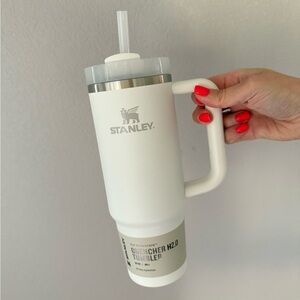 New white Stanley cup with Straw